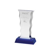 AC137 Engraved Blue & Clear Crystal Award